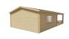 Tuindeco Sheffield Blokhut 540x540 cm + luifel 423 cm 58 mm vuren red class wood geïmpregneerd