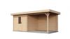 Lugarde Select Deventer Blokhut met overkapping 250x250 cm + overkapping 300 cm 28 mm vuren blank