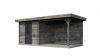 Lugarde Select Deventer Blokhut met overkapping 250x250cm + 300cm - Keteldruk Grijs
