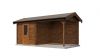 Lugarde Select Blokhut met overkapping Markelo 250x250cm + 300cm - Keteldruk Bruin