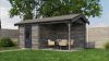 Lugarde Select Blokhut met overkapping Markelo 250x250cm + 300cm - Keteldruk Grijs
