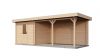 Lugarde Select Blokhut met overkapping Ede 250x250cm + 400cm - Onbehandeld