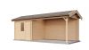 Lugarde Select Blokhut met overkapping Oldenzaal 250x250cm + 400cm - Onbehandeld