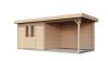 Lugarde Select Blokhut met overkapping Wageningen 300x250cm + 300cm - Onbehandeld