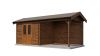 Lugarde Select Blokhut met overkapping Varsseveld 300x250cm + 300cm - Keteldruk Bruin