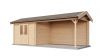 Lugarde Select Blokhut met overkapping Borne 300x250cm + 400cm - Onbehandeld