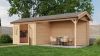 Lugarde Select Blokhut met overkapping Borne 300x250cm + 400cm - Onbehandeld