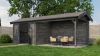 Lugarde Select Blokhut met overkapping Borne 300x250cm + 400cm - Keteldruk Grijs