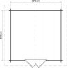 Lugarde Select Blokhut Twello 300x300cm - Keteldruk Grijs