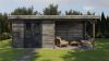 Lugarde Select Blokhut met overkapping Hilversum 300x300cm + 300cm - Keteldruk Grijs