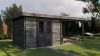 Lugarde Select Blokhut met overkapping Hilversum 300x300cm + 300cm - Keteldruk Grijs