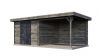 Lugarde Select Blokhut met overkapping Hilversum 300x300cm + 300cm - Keteldruk Grijs