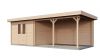 Lugarde Select Blokhut met overkapping Harderwijk 300x300cm + 400cm - Onbehandeld