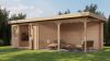 Lugarde Select Blokhut met overkapping Harderwijk 300x300cm + 400cm - Onbehandeld