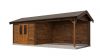 Lugarde Select Blokhut met overkapping Epe 300x300cm + 400cm - Keteldruk Bruin