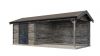 Lugarde Select Blokhut met overkapping Epe 300x300cm + 400cm - Keteldruk Grijs