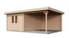 Lugarde Select Tiel Blokhut met overkapping 300x400 cm + 300 cm vuren blank
