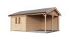 Lugarde Select Blokhut met overkapping Hattem 300x400cm + 300cm - Onbehandeld