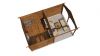 Lugarde Select Blokhut met overkapping Hattem 300x400cm + 300cm - Keteldruk Bruin