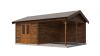 Lugarde Select Blokhut met overkapping Hattem 300x400cm + 300cm - Keteldruk Bruin