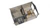 Lugarde Select Blokhut met overkapping Hattem 300x400cm + 300cm - Keteldruk Grijs