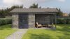 Lugarde Select Blokhut met overkapping Hattem 300x400cm + 300cm - Keteldruk Grijs