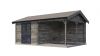 Lugarde Select Blokhut met overkapping Hattem 300x400cm + 300cm - Keteldruk Grijs