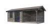 Lugarde Select Blokhut met overkapping Holten 400x300cm + 300cm - Keteldruk Grijs