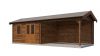Lugarde Select Blokhut met overkapping Voorst 400x300cm + 400cm - Keteldruk Bruin