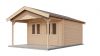 Lugarde Select Blokhut met overkapping Elburg 400x400cm + 200cm - Onbehandeld