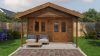 Lugarde Select Blokhut met overkapping Elburg 400x400cm + 200cm - Keteldruk Bruin