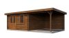 Lugarde Select Blokhut met overkapping Wehl 400x400cm + 300cm - Keteldruk Bruin