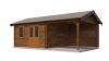 Lugarde Select Blokhut met overkapping Oosterbeek 400x400cm + 300cm - Keteldruk Bruin