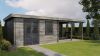 Lugarde Select Blokhut met overkapping Didam 400x400cm + 400cm - Keteldruk Grijs