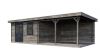 Lugarde Select Blokhut met overkapping Didam 400x400cm + 400cm - Keteldruk Grijs