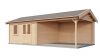 Lugarde Select Blokhut met overkapping Rozendaal 400x400cm + 400cm - Onbehandeld