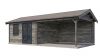 Lugarde Select Blokhut met overkapping Rozendaal 400x400cm + 400cm - Keteldruk Grijs