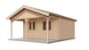 Lugarde Select Bennekom Blokhut met overkapping 500x400 cm + 200 cm 44 mm vuren blank