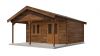 Lugarde Select Blokhut met overkapping Bennekom 500x400cm + 200cm - Keteldruk Bruin