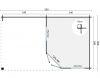Tuindeco Stig Blokhut 250x300 cm + luifel 250 cm 28 mm vuren grijs geïmpregneerd