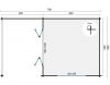 Tuindeco Torkel Blokhut 420x420 cm + luifel 280 cm 44 mm vuren bruin geïmpregneerd