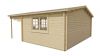 Tuindeco Torsten Blokhut 595x400 cm + luifel 200 cm 58 mm vuren red class wood geïmpregneerd