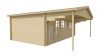 Tuindeco Torsten Blokhut 595x400 cm + luifel 200 cm 58 mm vuren red class wood geïmpregneerd