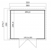 Outdoor Life Lotta Tuinhuis 300x250 cm 28 mm vuren Carbon Grey-Wit gecoat