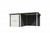 Outdoor Life Finn Tuinhuis 450x250 cm 28 mm vuren Carbon Grey-Wit gecoat