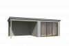 Outdoor Life Pernilla Tuinhuis 735x295 cm 28 mm vuren Platinum Grey gecoat