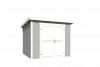 Outdoor Life Mila Tuinhuis 250x250 cm 28 mm vuren Platinum Grey-Wit gecoat