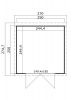Outdoor Life Mila Tuinhuis 250x250 cm 28 mm vuren Platinum Grey-Wit gecoat