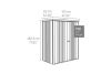 Biohort metalen tuinkast 150 Dubbele deur kwartsgrijs 155x83x182,5 cm