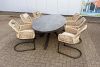 Tuinset Breeze met ovale tafel en 6 swingstoelen